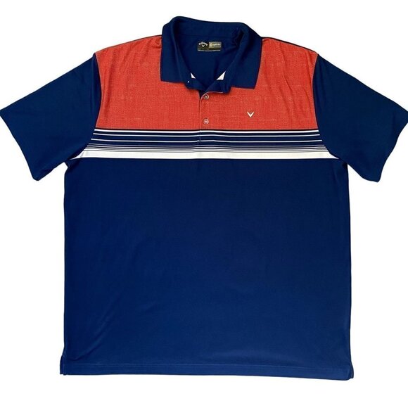 Callaway | Opti Dri Polo Shirt | Blue & Orange | Size: XXL - Picture 1 of 6